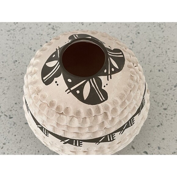 Norma Jean Ortiz Acoma N.M. Native Am Bowl Pottery New Mexico Signed Vintage - Picture 6 of 9